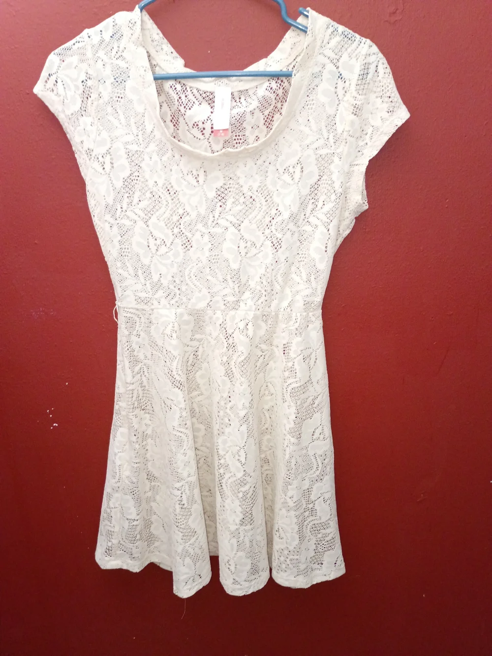 No Boundaries Cream Lace Skater Dress